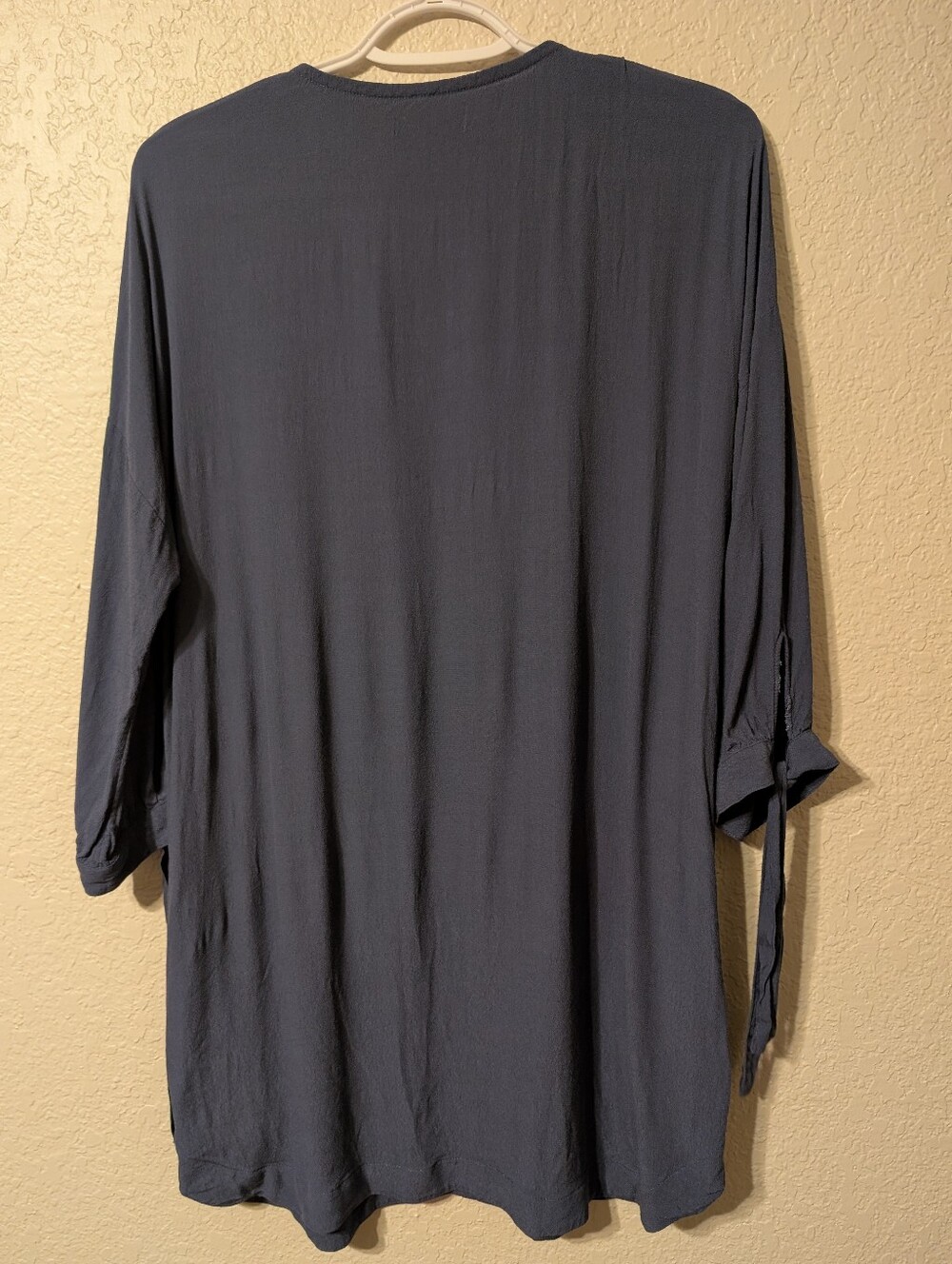 Madewell Blue 3/4 Tie Sleeve Tunic Mini Shift Dress Luxurious, Size M - Picture 8 of 10